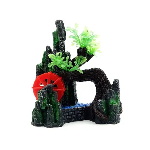 Nowy AQUA NOVA DEKORACJA DO AKWARIUM M艁YN AN351 18,5cm
