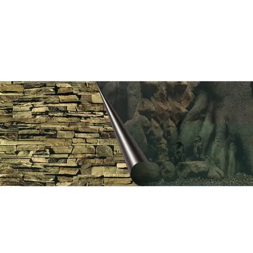 Darmowy zwrot AQUA DELLA T艁O DWUSTRONNE DO AKWARIUM FOTOTAPETA 80x40cm TREE/ROCK