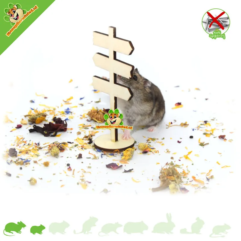 Rabat Drewniany drogowskaz dekoracyjny do chomików 12 cm