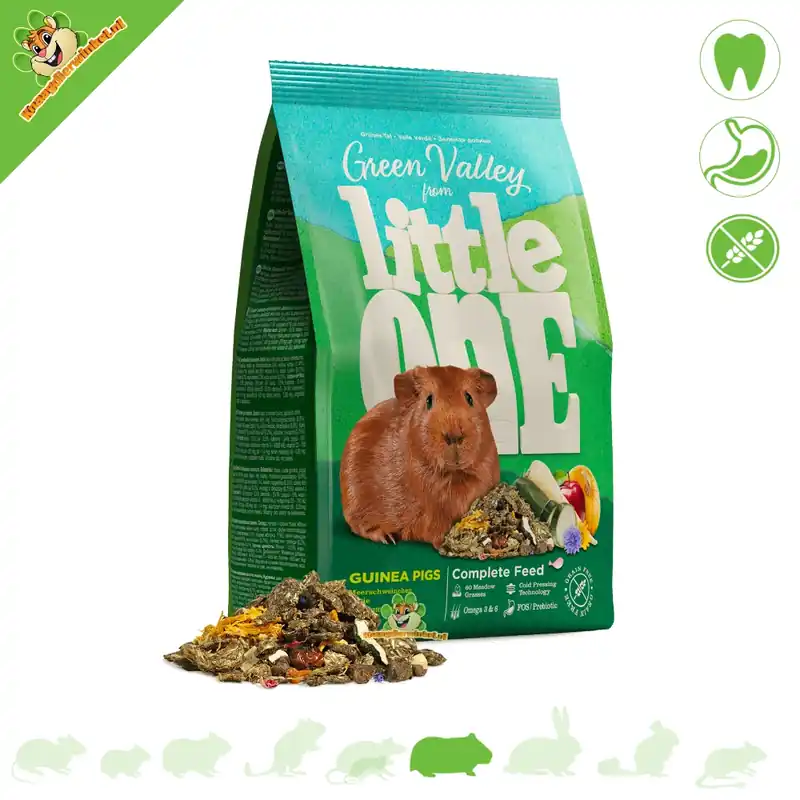 Najlepsza cena Little One Green Valley – bezzbożowa karma dla świnek morskich z ziołami