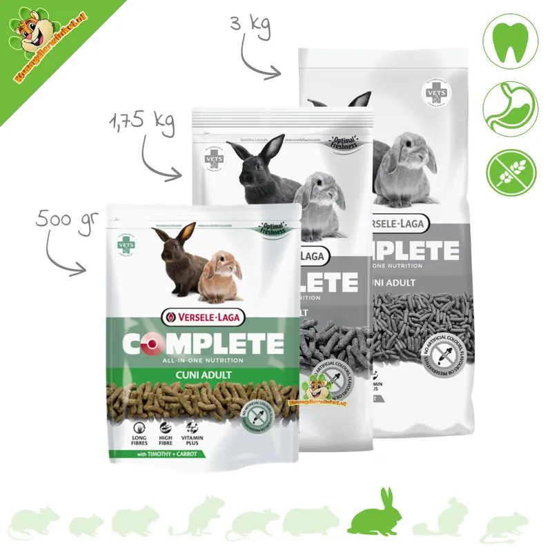 Versele-Laga Complete Cuni Adult Rabbit Food – karma typu „wszystko w jednym” bez zbóż (50–80 g/dzień) Darmowy zwrot
