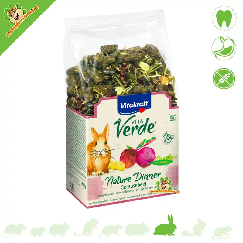 Hit sprzedaży Vitakraft Vita Verde Nature Dinner Vegetable Garden Rabbit Food 600 g – bez zbóż