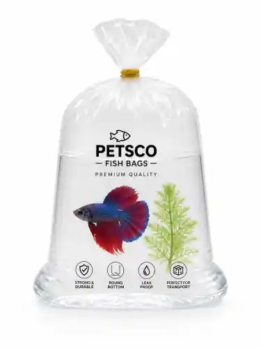 PETSCO Worki do transportu ryb i krewetek 20x45cm 50szt + gumki gratis Oferta limitowana
