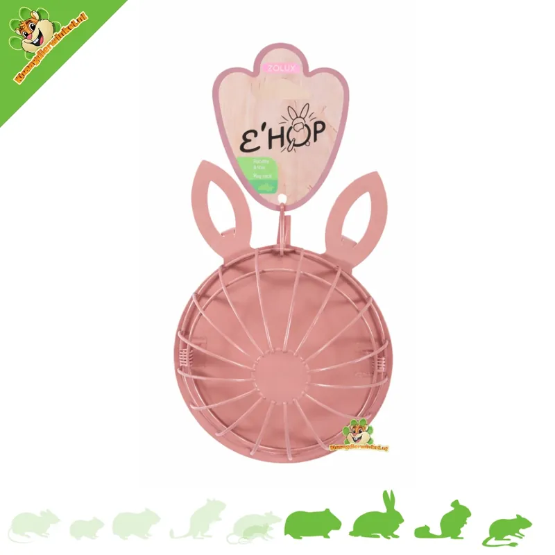 Stojak na siano Ehop Hay Rack Rabbit (różowy lub zielony) – metalowy stojak na siano z hakiem Ostatnie sztuki