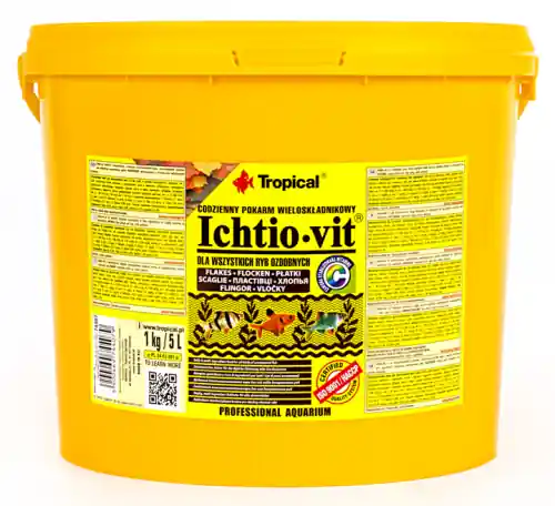 TROPICAL ICHTIO-VIT 5L/1kg Pokarm wielosk艂adnikowy dla ryb akwariowych Nowy