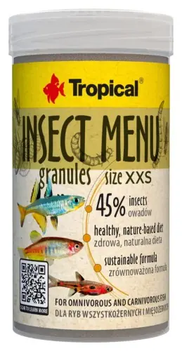 TROPICAL INSECT MENU GRANULES XXS 100ml 45% OWAD脫W Bezpieczne zakupy