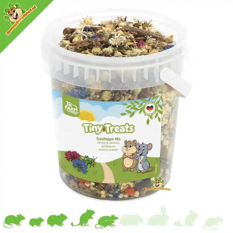 Oferta limitowana Tiny Treats Grasshopper Mix 150 gramów przekąska dla wszystkożernych gryzoni
