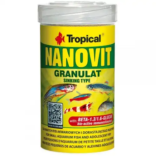 TROPICAL NANOVIT GRANULAT 100ml POKARM DLA MA艁YCH RYB AKWARIOWYCH Hit sprzedaży