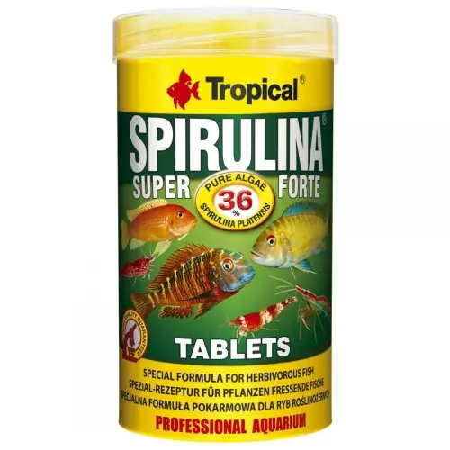 Nowość TROPICAL SPIRULINA SUPER FORTE TABLETS 36% 250ml POKARM PREMIUM DLA RYB AKWARIOWYCH