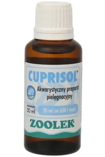 Bezpieczne zakupy ZOOLEK CUPRISOL 30ml NA PLE艢NIE OODINIUM I GLONY
