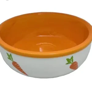 Ostatnie sztuki YARRO MISKA CERAMICZNA DLA GRYZONI KR脫LIKA Z WZOREM MARCHEWKI 13,5x4,5cm Y2721
