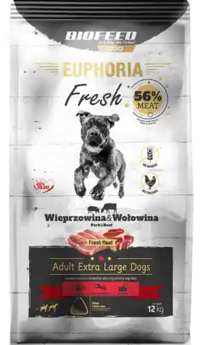BIOFEED Karma dla ps贸w EUPHORIA Fresh z wieprzowin膮 i wo艂owin膮 (rasy bardzo du偶e i olbrzymie) 12kg Obniżka ceny