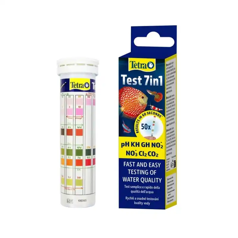Zniżka Tetra Test 7in1 50szt pH gH kH NO2 NO3 CL2 CO2