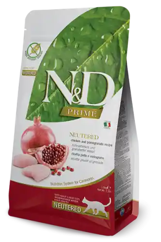 Hit sprzedaży FARMINA N&D PRIME NEUTERED Kurczak z owocami granatu 300g
