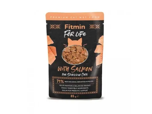 FITMIN For Life for Sterilized Cat Salmon z 艁ososiem 85g Promocja