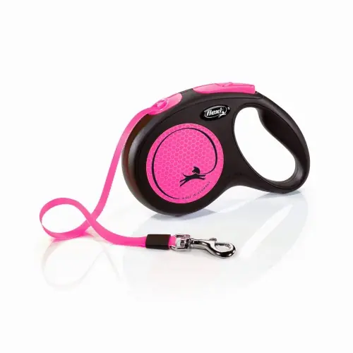 FLEXI Smycz automatyczna Ta艣ma M 25kg r贸偶owy neon 5m Hit sprzedaży