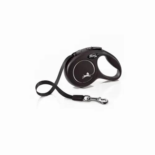 FLEXI Smycz automatyczna Classic Ta艣ma XS 12kg czarna 3m Łatwy zwrot