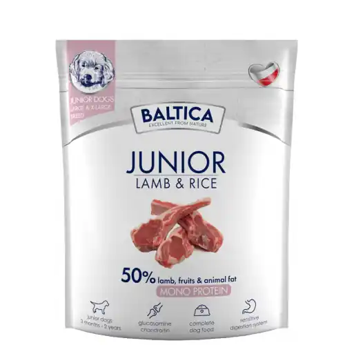 Okazja BALTICA Junior Large Jagni臋cina z ry偶em 1kg