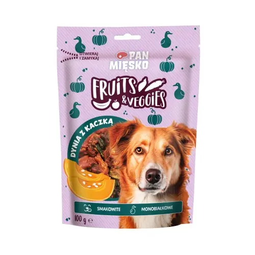 Pan Mi臋sko Przysmak dla psa Fruits & Veggies Dynia z kaczk膮 (doros艂y) 100g Wysoka jakość