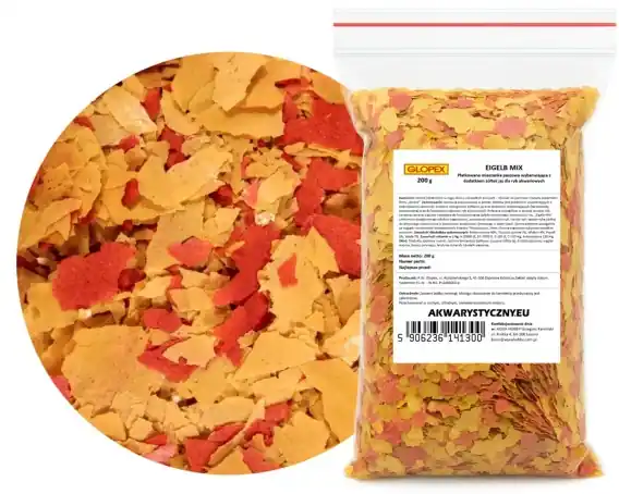 Glopex Eigelb-Mix 200 g – wzrostowy pokarm płatkowany dla ryb akwariowych Wybór klientów