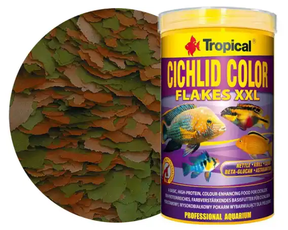 Tropical Cichlid Color XXL 1000ml 200g Płatkowany pokarm dla pielęgnic Promocja
