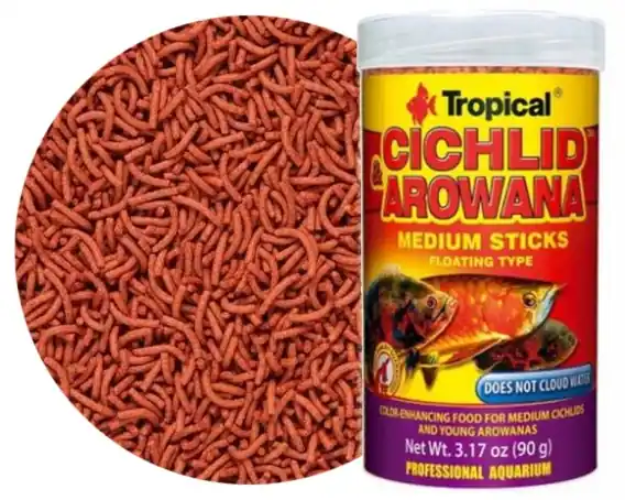 Tropical Cichlid & Arowana Medium Sticks 250ml/90g – pokarm dla arowan Cena promocyjna