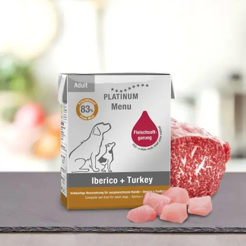 Wysoka jakość PLATINUM Menu Adult Iberico+Turkey 185g