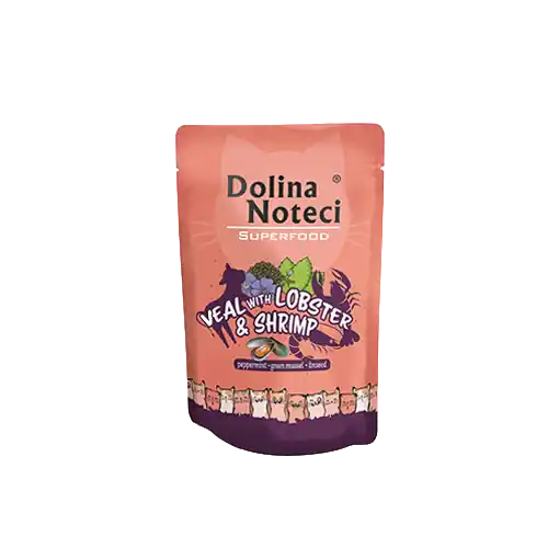 Kup online DOLINA NOTECI Superfood ciel臋cina z homarem i krewetkami dla kota 85G