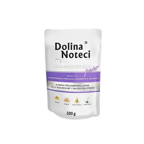 DOLINA NOTECI junior bogata w w膮tr贸bk臋 z kr贸lika z ozorami jelenia 100G Promocja
