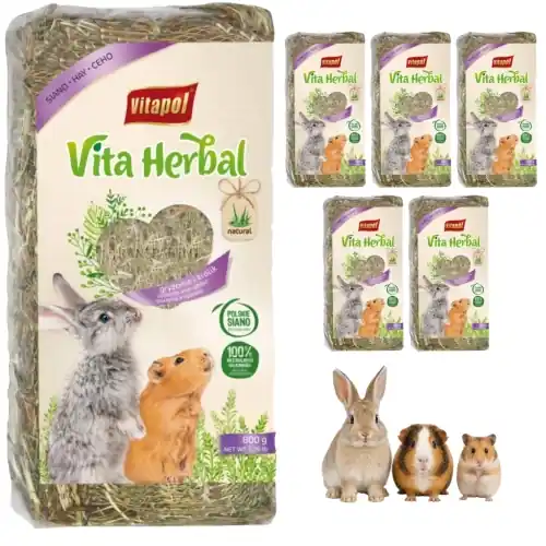 Vita Herbal siano naturalne dla kr贸lika 艣winki morskiej i gryzoni 6x 800 g Tylko do końca tygodnia