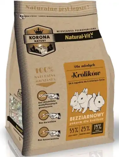 Dostępne od ręki Natural-Vit Korona Natury Karma M艂ode kr贸liki 750g