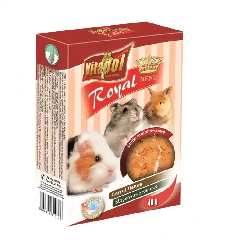VITAPOL Menu Płatki dla gryzoni - marchewka 40g Nowy