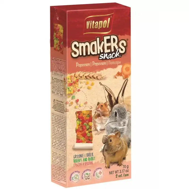 Bezpieczne zakupy VITAPOL Smakers dla gryzoni i królików - popcorn 2 szt.