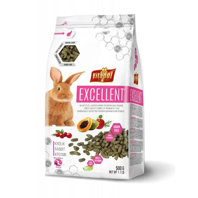 VITAPOL Excellent - Pełnoporcjowa karma dla królika 500g Tylko dziś