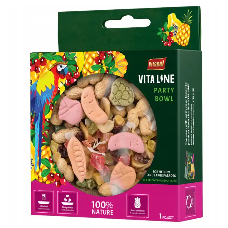 Zniżka Vitapol Vitaline Party Bowl Przysmak Dla Dużych i Średnich Papug