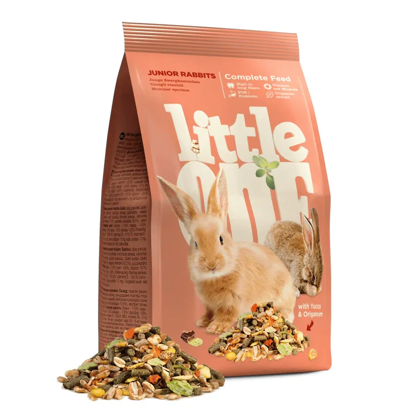 Bezpieczna płatność Little One Pokarm Dla Młodych Królików z Ekstraktem z Juki i Oregano 900 g