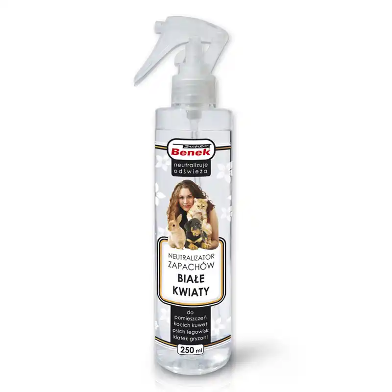 Ograniczona ilość Super Benek neutralizator zapachów spray białe kwiaty 250 ml
