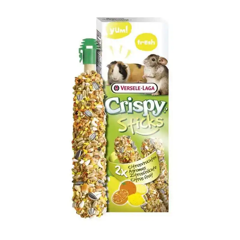 2 kolby owoce cytrusowe dla kawii domowych i szynszyli Versele Laga Crispy Sticks Guinea Pigs-Chinchillas Citrus Fruit 110g Oferta czasowa
