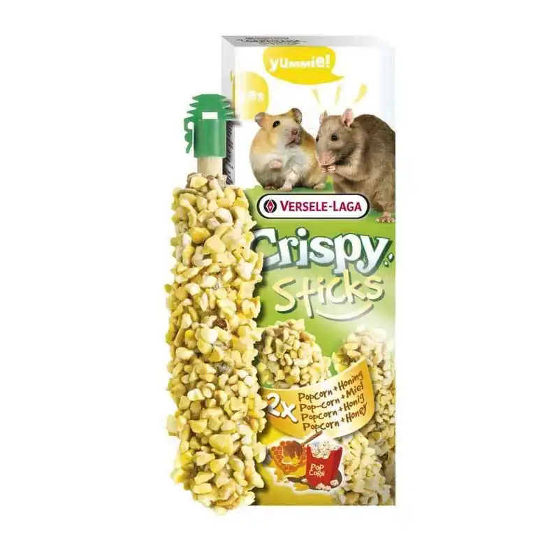 2 kolby popcornowo-miodowe dla chomików i szczurków Versele Laga Crispy Sticks Hamsters-Rats Popcorn&Honey 100g Dostępne od ręki