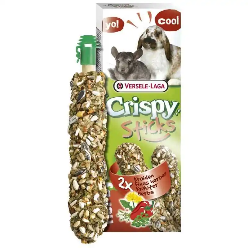 2 kolby ziołowe dla królików i szynszyli Versele Laga Crispy Sticks Rabbits-Chinchillas Herbs 110g Oferta limitowana