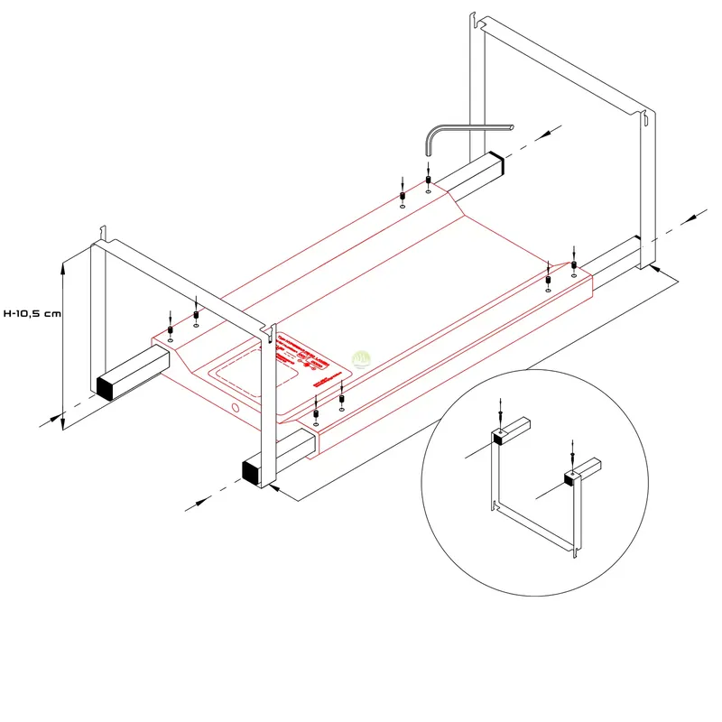 Tylko dziś Skylight Edge Holder Adjustable Hyperbaruchwyt krawędziowy regulowany do montażu lampy Hyperbar FS/FM/FL/FXL