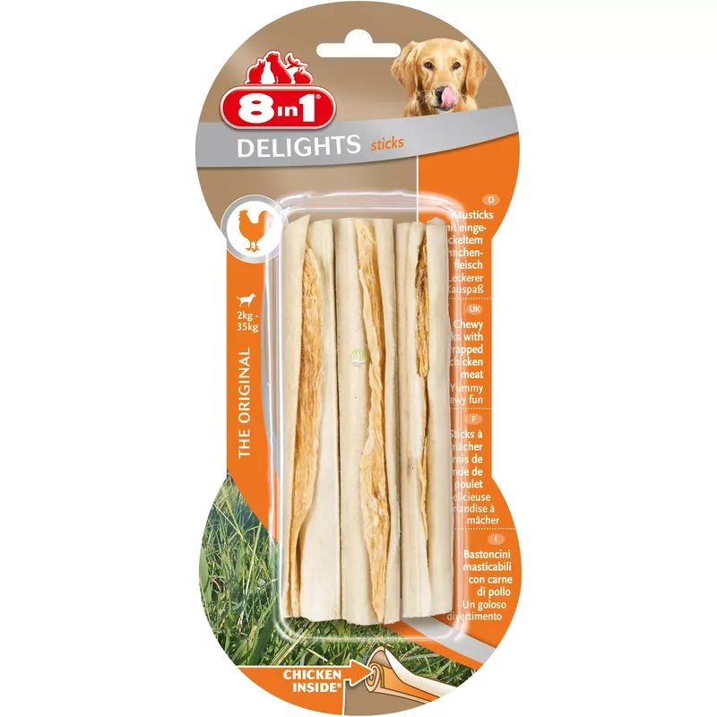 8IN1 Przysmak dla psa pałeczki o smaku kurczaka Delight 3szt. Niska cena