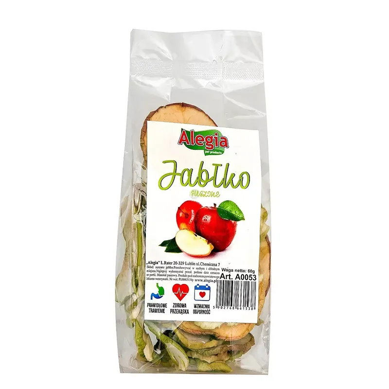 Alegia - Przysmak Jabłko suszone 60g Bezpieczna płatność
