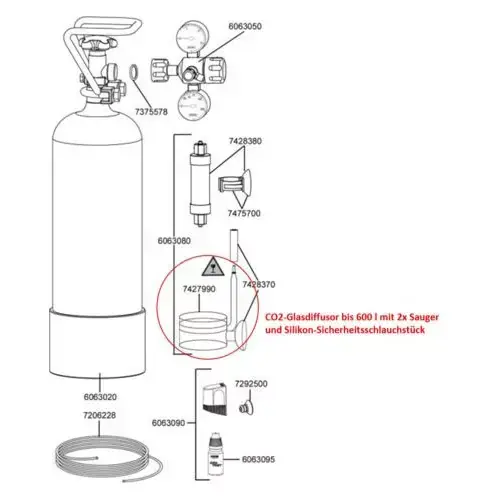 Dyfuzor CO2 Szklany 600l Tani
