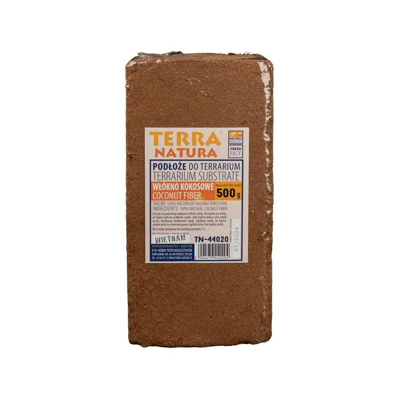 Podłoże włókno kokosowe, do terrarium, 500g Wysoka jakość