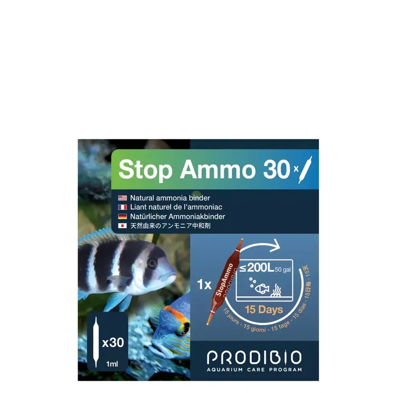PRODIBIO Stop Ammo 30 ampułek usuwa amoniak woda słodka i morska Obniżka ceny
