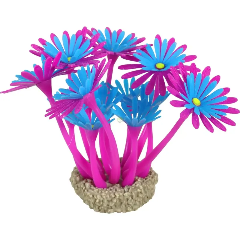 ZOLUX Ozdoba do akwarium FLOWERS 3 fioletowo niebieska fluorescencyjna Wybór klientów