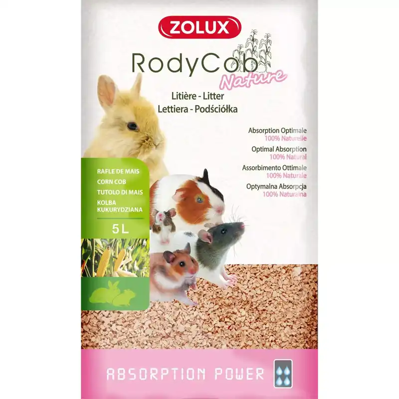 Taniej ZOLUX Ściółka dla królika i małych ssaków roślinna RodyCob NATURE 5l