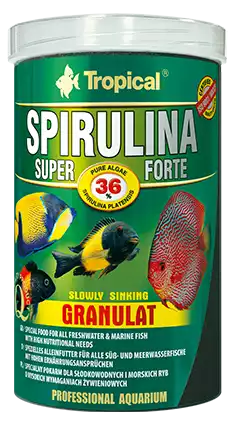 Oferta TROPICAL SUPER SPIRULINA FORTE GRANULAT - roślinny pokarm w formie tonącego granulatu z wysoką zawartością spiruliny