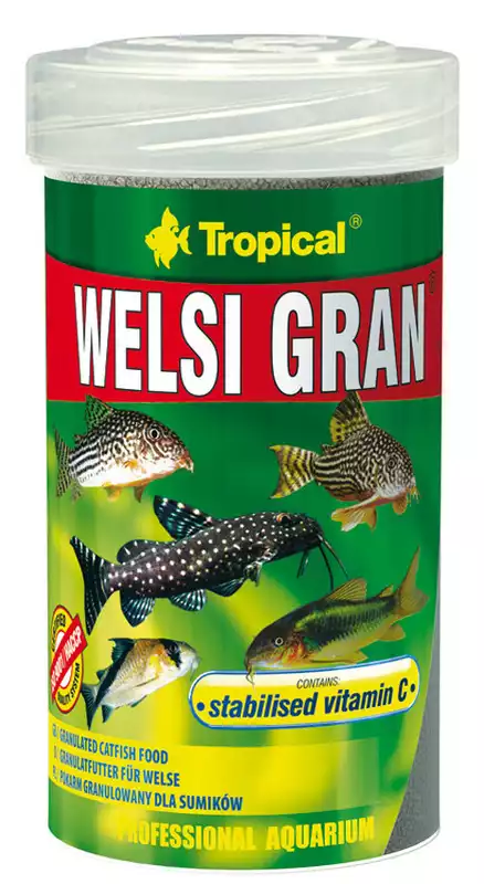 Łatwy zwrot TROPICAL WELSI GRAN - wieloskładnikowy pokarm w formie tonącego granulatu dla ryb strefy dennej